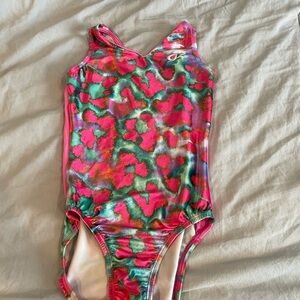 Colorful Leopard Print Gymnastics Leotard